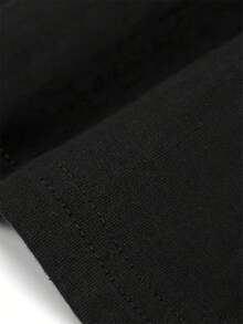 Camiseta clásica Crocin alrededor del árbol de Navidad, camiseta para mujeres, 220g de algodón puro, cuello redondo casual, ideal para paseos tranquilos y diversión al aire libre.-Camisetas básicas versátiles, calle, talla única, camiseta holgada - Negro - Ver 4