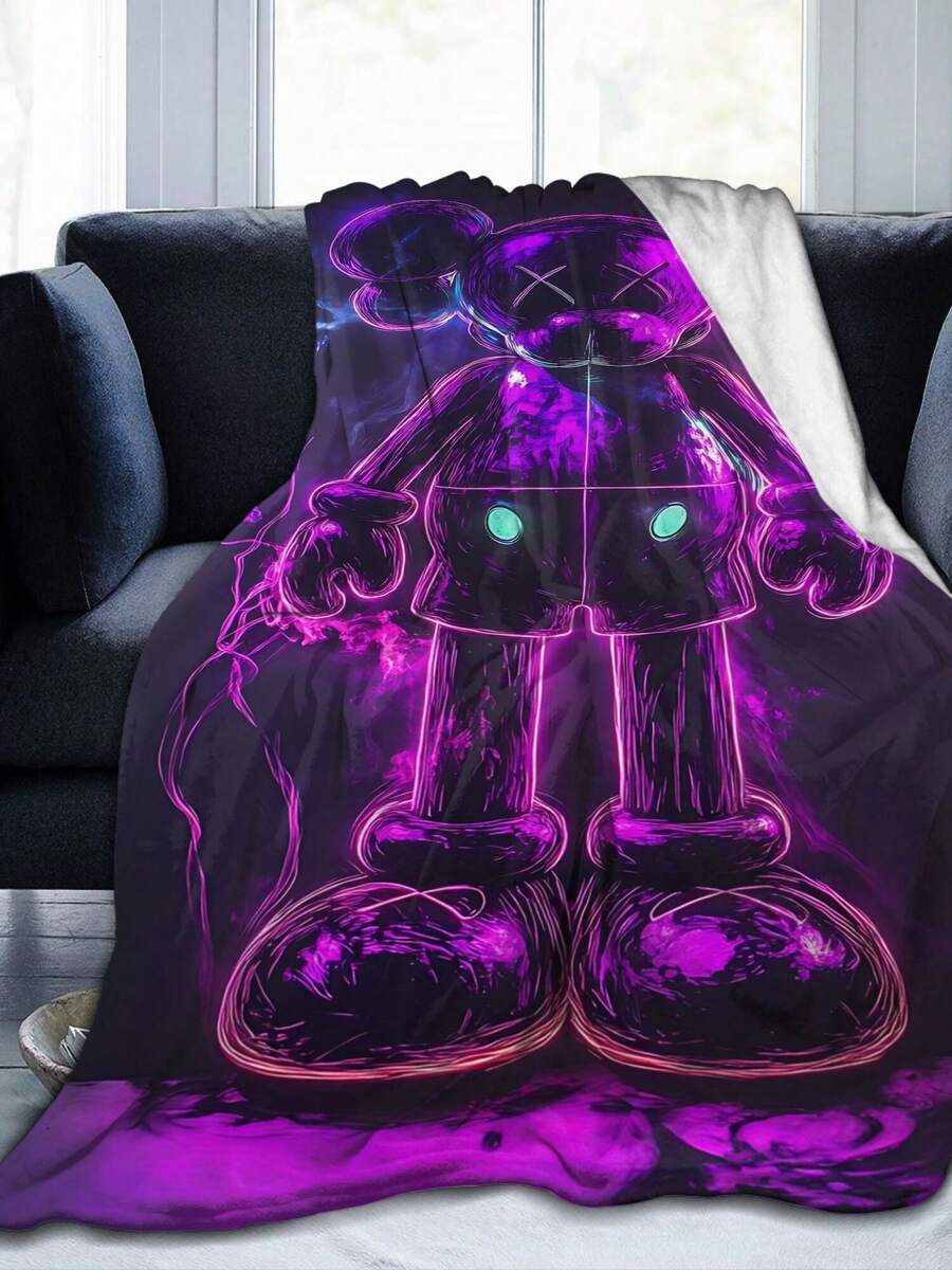 Kawss Kawaii Kaw Blanket Anime Snuggle Blanket - Ultra Soft Flannel Throw, The Perfect Gift For Fans For Christmas & Birthday, For Home Use, Camping And Travel Adventures - màu đen - Xem 1