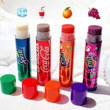 LIP SMACKER 4支/套 可口可乐润唇膏，樱桃味、橙子味、可乐味，持久保湿，自然光泽润色唇部彩妆，适合所有肤质，不含酒精，秋冬季润唇膏，派对礼物，圣诞礼物套装 LIPSMACKER - 粉色 - 查看 2