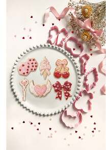 6 قطع مجموعة قوالب قطع بشكل قلب رومانسي، قوالب بشكل إعلان كرتوني لعيد الحب، قوالب لتشكيل البسكويت والفوندان، أداة ضغط ثلاثية الأبعاد، هدية عيد ميلاد، ديكورات عيد الحب، هدايا عيد الحب، ديكورات عيد الحب - وردي - مشاهدة 2