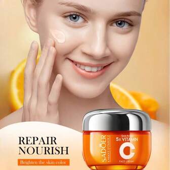 有机维生素 C 面霜 - 深层补水维生素 C 面部保湿霜，含透明质酸和维生素 C 和 E - 抗衰老配方，可减少皱纹和细纹 - 1.7 液体盎司