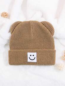 1 قطعة قبعة بيني مُحبوكة بأذن الدب للأطفال - متعددة الألوان، جميلة للارتداء في الشتاء واليومي