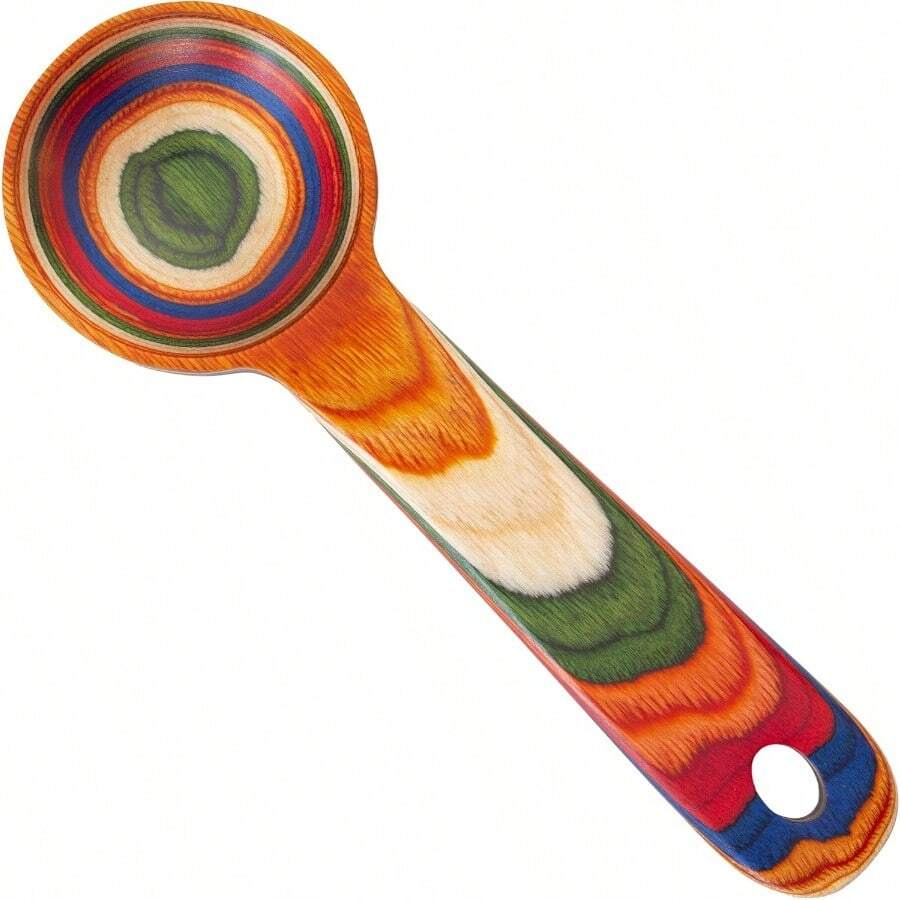 Baltique Marrakesh Collection Wooden Coffee Scoop Colorful Birch Wood Reusable Scoop For Ground Coffee Protein Powder Spices And More Elegant Kitchen Accessory For Daily Use And Gifting - 馬拉喀什 - 查看 1