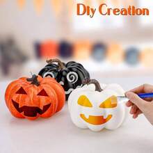 - Calabazas artificiales de espuma blanca de 5.9 pulgadas, calabazas pequeas, decoracin de cosecha de otoo, realista, manualidades, calabazas falsas para Halloween, Accin de Gracias, boda - Blanco - Ver 6