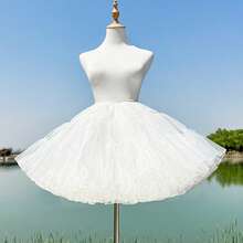 1 chiếc váy lót Lolita bằng vải tuyn trắng bồng bềnh, thích hợp cho cosplay, dạ hội, váy lót cô dâu, váy múa ba lê, váy tuyn 4 lớp, Halloween. - trắng - Xem 2