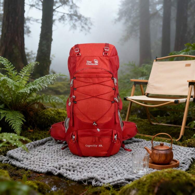 50L Heavy Duty Hiking Backpack, Durable Nylon Storage Bag, Multi-Functional Outdoor Travel Hiking Camping Climbing Sports Pack, Lightweight & Portable - A - View 11