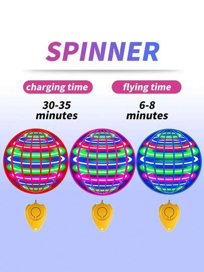 Kids Cool Glowing Gyro Ball Magic Toy, Smart Sensor, Portable, Compact Size, Lightweight, Convenient To Carry, Helps Develop Coordination, Reaction And Balance Skills During Play