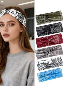 2pcs Women's Absorbent Sports Solid Color Criss-Cross Headbands, Non-Slip, Elastic, Soft Twisted Hair Bands, Suitable For Daily Workout, Yoga, Running, Sports Headwear Warm Sweatband Winter Hair Accessories