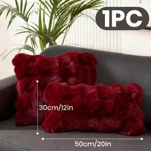 1个纯色蓬松抱枕套，多种颜色可选，毛绒表面，拉链封口，不含枕芯，适用于12x20/16x16/18x18英寸枕芯，可机洗，秋季装饰，房间装饰，返校季，学习用品 - 彩色 - 查看 14