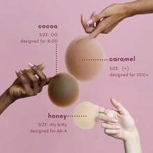 CAKES Circles - The "Not Sticky" Nip Cover - Official CAKES - Product Does NOT Provide Lift - Womenswear, Seamless - Caramel - Xem 6