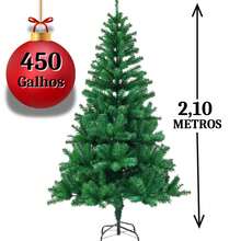 Arvore de Natal Enfeitada 2,10M 450 Galhos | 1,80M 320 Galhos Pinheiro + Enfeites Decoração Completa - ARVORE DE NATAL 2.10M - Visão 4