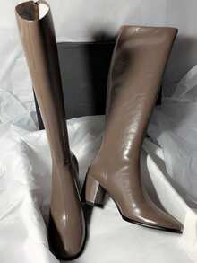 2025 New Leather Thigh-High Boots, Knee-High Boots, Classic Boots, Fall, Winter, Autumn, Elegant Korean Style Slim Fit Heeled Boots,Party