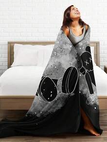 Kawss Kawaii Kaw Blanket Premium Anime Throw Blanket - Ultra Soft Flannel, Cartoon Print, Ideal Gift For Fans For Christmas & Birthday, For Sofa, Bed, Camping & Travel - 黑色 - 查看 7