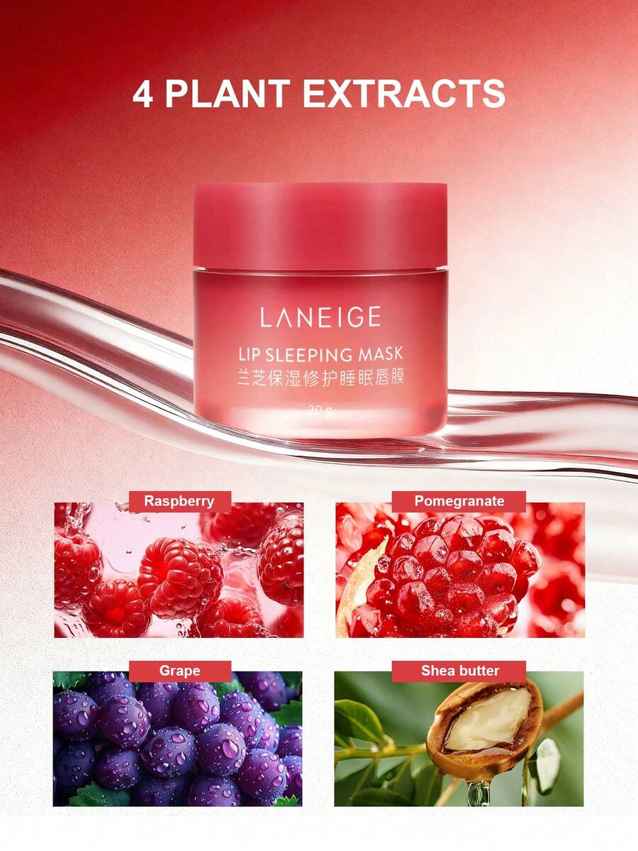 Laneige Lip Sleeping Mask K-Beauty Berry Moisturizing: Nourish, Hydrate, Vitamin C, Murumuru & Shea Butter, Antioxidants, Flaky, Dry Lips, For Women Laneige Lip Balm Makeup 20g/0.70 Oz Customer-Proven Lip Effects