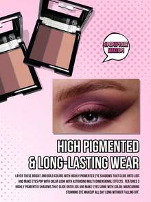 Misslyn 三色高显色眼影盘，轻松打造闪亮眼妆。质地柔滑易晕染，哑光、珠光和闪片三种妆效。适合派对、海滩、旅行、度假、露营和户外活动。玫瑰色包装，馈赠佳品。 - 62N - 查看 6