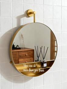 1/2Pcs Inspirational "You Can Do More Than You Think" Mirror Decal Set – Gloss Wall Sticker | Self-Adhesive Motivational Empowerment Quote, Home Decor Accessory For Bathroom & Bedroom - Multicolor - View 6