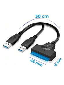Cable Adaptador DISCO DURO 2.5 Sata A Usb 3.0 - Negro - Ver 3
