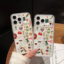 Funda de teléfono a prueba de golpes Funda de teléfono: Collage estético verde de vibración italiana Funda de teléfono transparente para iPhone 17 16 11 15 14 13 12 Pro Max Air Plus Funda de teléfono Regalos para mujeres y adolescentes Funda de teléfono suave y ligera a prueba de golpes - 1 pieza - Ver 6