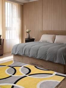 1 Stück moderner grafischer gelber Teppich, minimalistischer Stil dekorativer Teppich für Schlafzimmer, Arbeitszimmer, Wohnzimmer, Heimdekoration, bedruckter Teppich, Fenstersitzteppich