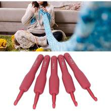 Juego De Agujas De Ganchillo, 5 Ganchillos De Aluminio Con Mango Ergonómico para Hilo De Lana, Talla 6.5-10 Mm