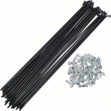 1 Set Universal Spokes 13G 215mm Length Bike Wheel Spokes Nipple Black 45 Steel - Initial - View 2