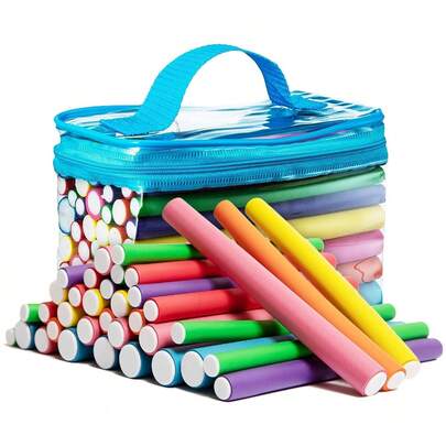 42pcs Flexible Curling Rods Hair Twist Flexi Rods Hair Curlers Set - No Heat Foam Rollers For Short & Long Hair, Wavy Style, Unisex Adult Use, Easy To Use &, Perfect For Styling, Hair Curlers, Styling Tools, Sleek Design, Durable Construction