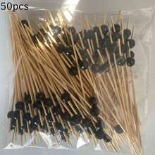 50个/100个/200个银色和金色80年代镜面迪斯科球竹制食品签，适用于70年代迪斯科生日婚礼派对装饰 - 彩色 - 查看 18