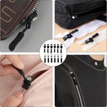 10/3/6-Piece Zipper Repair Kit, Quick-Install Detachable Zipper Heads, No Sewing Required. Suitable For Jackets, Suitcases, And Bags. Available In Black, Sizes S, M, And L. Durable Replacement Zipper Sliders For Instant Zipper Repair.