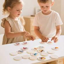 1 Set Children's Wooden Memory Matching Puzzle Game Set (4 Themes: Dinosaur/Number/Transportation/Animal) - Parent-Child Interactive Early Education Toy, Gift For Boys & Girls, Fun Thinking Training Tabletop Game, Children Interactive Game - Multicolor - View 5