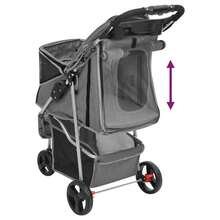 vidaXL Faltbarer Hundewagen Grau 80x46x98 Cm Aus Oxford-Gewebe - Grey - View 7