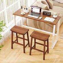 Saddle-Seat Counter Height Stools Set Of 2 Backless Barstools With Curved Seat - 核桃 - 查看 4