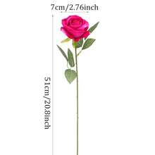 100pcs Artificial Rose Flowers, Red Rose, Fake Roses, Suitable For DIY Wedding Bouquets, Tabletop Decor, Bridal Shower, Valentine's Day Decoration, Baby Shower, Home Decor, Indoor & Outdoor Decoration - Hot Pink - View 12