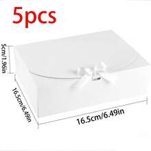 1/5 Piece Gift Box With Lid, White Gift Box, 10.6 X 7.8 X 3.1 Inch Bridesmaid Proposal Box With White Ribbon For Wedding Gifts, Birthday Gifts, Party Gifts, Decorations, Valentine's Day Gifts, Bridal Gift Boxes - White - View 12