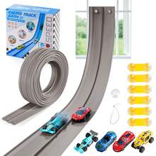 15 Ft Flexible Race Track For Kids: Car Ramp Toy For Toddlers 1-3 & Monster Truck - Red - View 5
