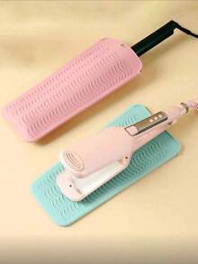 1个悬挂式硅胶耐热垫，直发器收纳袋组合化妆品收纳袋迷你包直发器旅行包，适用于扁夹、卷发棒、电卷发棒、沙龙工具箱旅行小型化妆包配件化妆刷收纳袋化妆容器化妆包旅行必备 - 彩色 - 查看 7