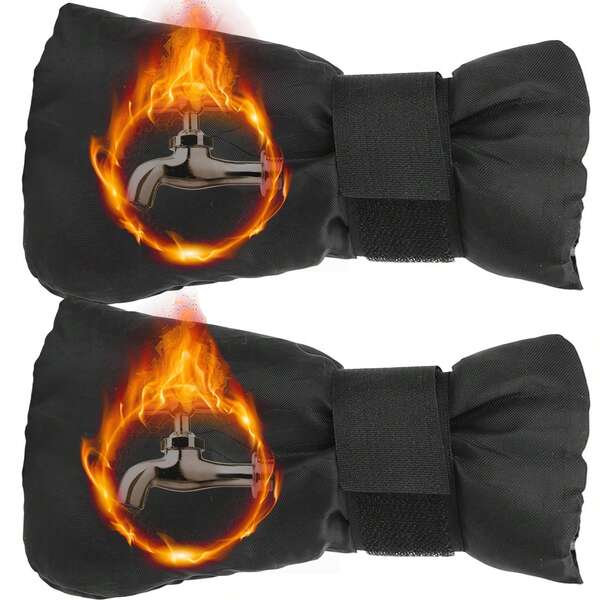 1/2 Stücke Außenwasserhahn Abdeckung, verstärkter Oxford Stoff & Baumwolle Frostschutz Hahn Schutz, wasserdichte isolierte Zapfenabdeckung für Winterfrostschutz