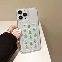 Compatible con phone 16 Pro y 2025. Nueva funda con tarjetero de diseño moderno, resistente a golpes y con patrón de árbol. También compatible con phone 15, 14, 13, 12, 11 Pro, XS, XR, 8 y KH1. La ranura trasera para tarjetas permite guardar tarjetas bancarias, de identificación, etc. - transparente - Ver 2