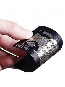 1 包防水且灵活的扑克牌，带盒子，炫酷设计，非常适合聚会、游戏、送礼和庆祝活动，黑卡，送礼>黑色，扑克牌 - 彩色 - 查看 4