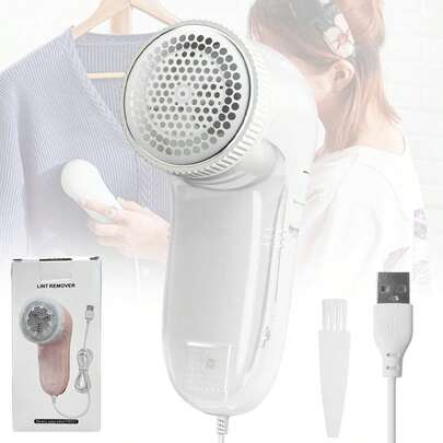 Electric Fabric Defuzzer, Efficient & Quick Removal Of Lint/Fuzz On Clothes, USB Powered, Stainless Steel Blade Head