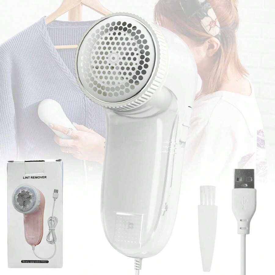 电动衣物除毛器，高效快速去除衣物上的绒毛，USB供电，不锈钢刀头