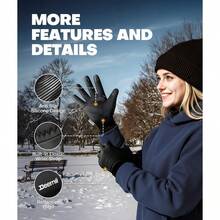 Winter Gloves Men Women Made With 3M Thinsulate Lightweight Thermal Warm Gloves For Cold Weather With Touch Screen Fingers Water Resistant Running Gloves For Cycling Hiking Driving