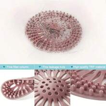 1 Set Of Sewer Hair Collector To Keep The Sewer Clean And Unobstructed, Shower Drainage Filter Hair Collector Set, Home Bathroom Decoration, Toilet, Kitchen Sink, Anti Clogging And Anti Odor Floor Drain Cover - 粉色 - 查看 5