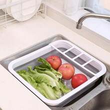 Collapsible Dish Rack For Drying Dishes, Space-Saving And Foldable Design With Versatile Removable Components, Dinnerware Storage Organizer For Small Kitchen Spaces - Xám - Xem 8