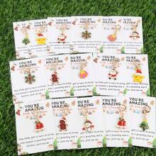 15件套圣诞系列钥匙扣套装，附赠“圣诞快乐”贺卡，幸运礼物，团队礼物，励志礼物，圣诞礼物，幸运礼物，生日礼物 - 彩色 - 查看 7