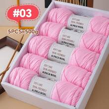 5pcs/Pack Chunky Knitting Yarn, Alpaca Knitted Blend, Handmade Sweater, Scarf, Jacket Knitting Supplies - 5-pack - View 8