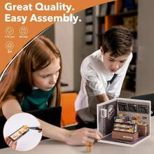 Robotime Super Creator DIY Plastic Miniature House Building Set - 3D Puzzle With LED Lights, Compatible With Mini Figures, And A Variety Of Themes. This 3D Model Toy Is Suitable For Teenagers And Adults, Making It An Ideal Christmas Or Birthday Gift(DW005 ) - Panda Dun Dun Bakery - View 4