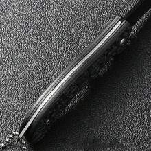 可折叠户外刀具，适合露营、野餐和钓鱼，高硬度水果刀，多功能便携迷你口袋刀，男士产品，3D浮雕手柄，舒适耐用，带钥匙孔，适合作为节日礼物、生日礼物、父亲节礼物和圣诞礼物。 - 黑色 - 查看 5