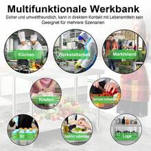 Stainless Steel Work Table With Raised Edge, Stainless Steel Kitchen Table With Adjustable Feet, Kitchen Table/Disassembly Table With Extra-Large Lower Shelf, 150 X 50 X 85 Cm, With Raised Edge - Silver - View 4