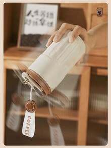 1个450毫升双层不锈钢LED温度显示真空保温杯，优雅拿铁咖啡杯，带提手，便携式商务礼品杯，不锈钢液晶茶杯，保温平底杯，时尚拿铁杯，适用于牛奶、咖啡、茶、果汁 - 彩色 - 查看 8