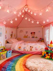 1pc 1.5/3/4.5M 10/20/30 LED Pink Crystal Star String Lights, Cute Warm Pentagram Shaped Atmosphere Decorative Battery Operated Lights For Baby Room, Bedroom, Party, Holiday Decor - Warm Light - View 7